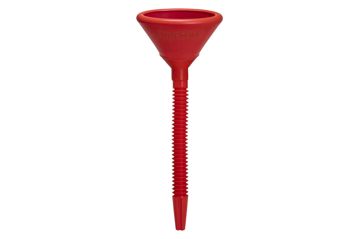 The popular Birchmeier funnels are used everywhere because of their well  thought-out design principles. The funnel's capture ring reduces liquid  overflows and splashes.